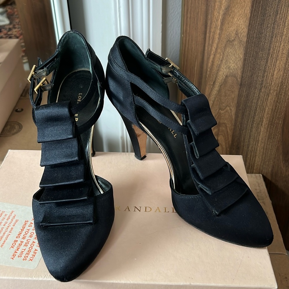 LOEFFLER RANDALL - Satin Heels w/ double ankle strap